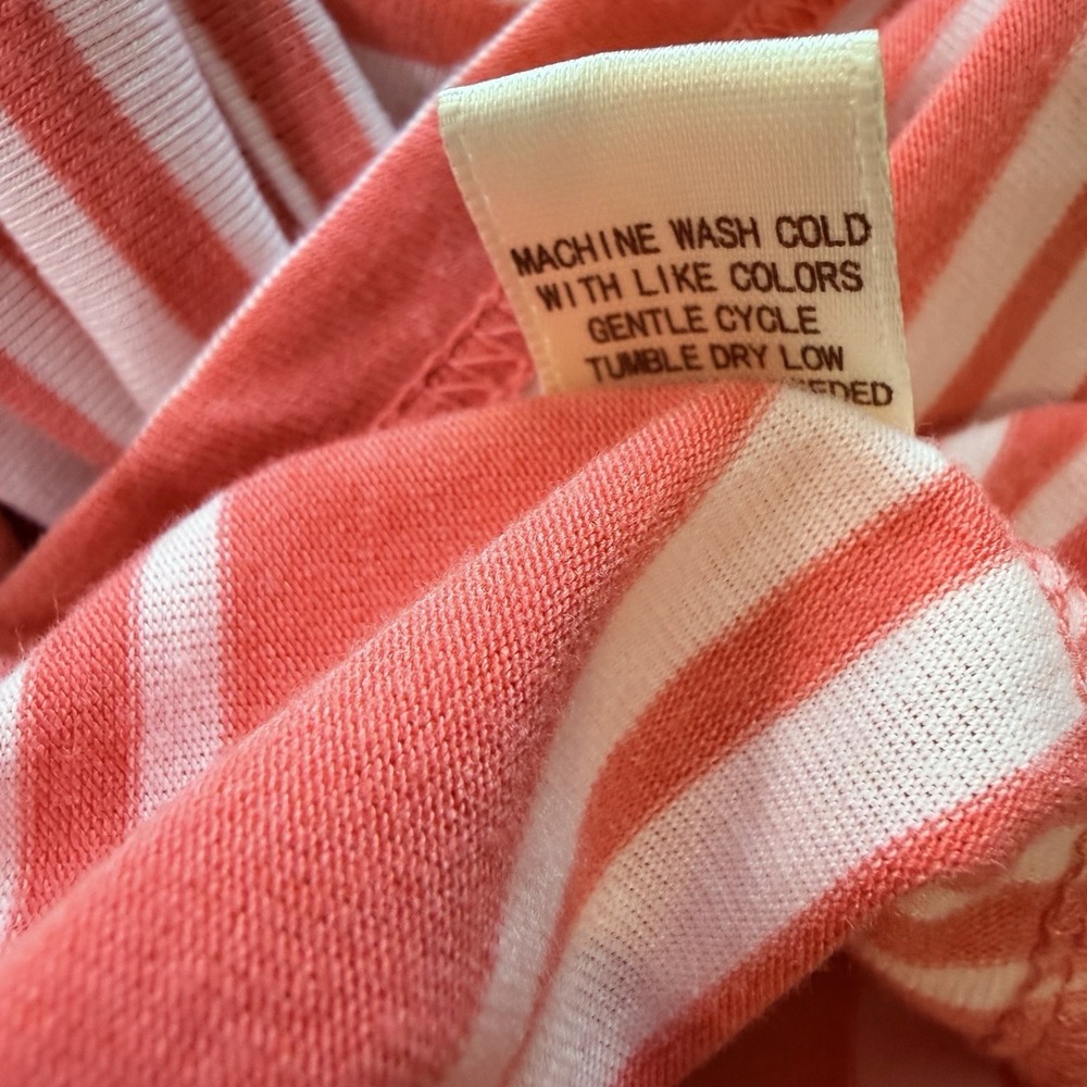 Liberty Love Small Peach & White Stripe Sleeveless V-Neck Maxi Dress - Picture 8 of 8